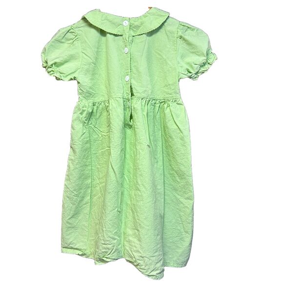Marie Nicole Girls Green Smocked Easter Bunny Dress Size 5 / 6 Est Tagged 5XL - Picture 3 of 7